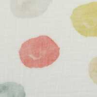 Thea , **Restschrumpfwert ca. 10%** - Musselin, Double Tupfen, bunt/smaragd/weiß