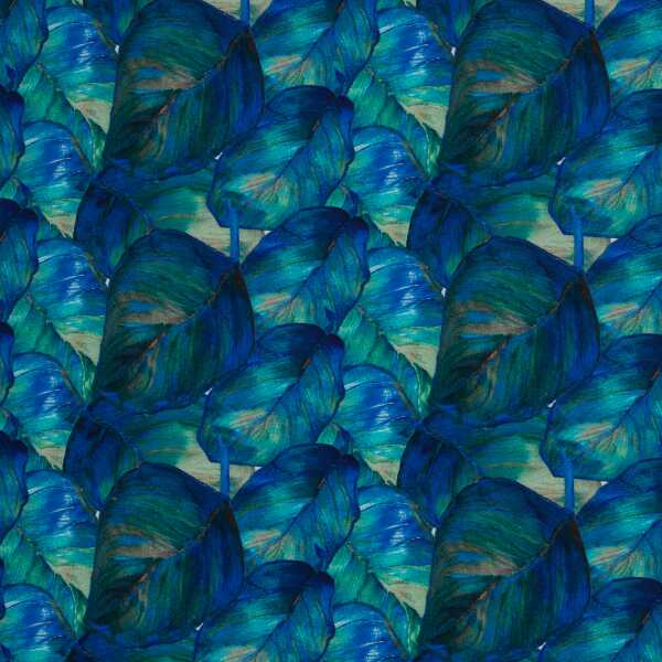 Elias Jersey Baumwolle, Blätter blau