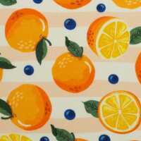Fruits, Baumwolle Webware Orangen, Blaubeeren,...
