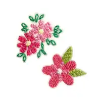 Applikation recycelt, Blumen, pink 926743