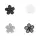 Applikation selbstkl./aufb. Blumen schwarz/hellgrau 926535