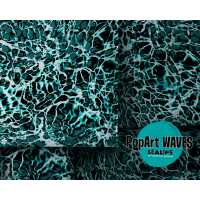 Pop Art Waves by Thorsten Berger Viskose Webware petrol