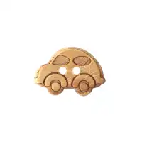 Holzknopf 2-Loch, Auto, 20mm, beige