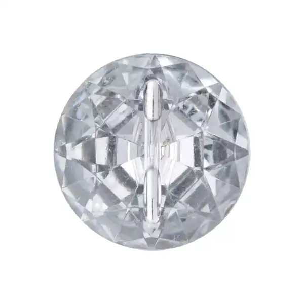 Polyesterknopf Öse, Kristall, 18mm, transparent