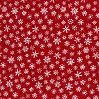 Wiebke, Dekostoff Webware Schneeflocken rot/weiß