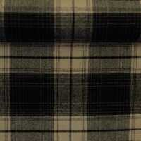 Yukon Baumwolle Flanell kariert schwaez/beige