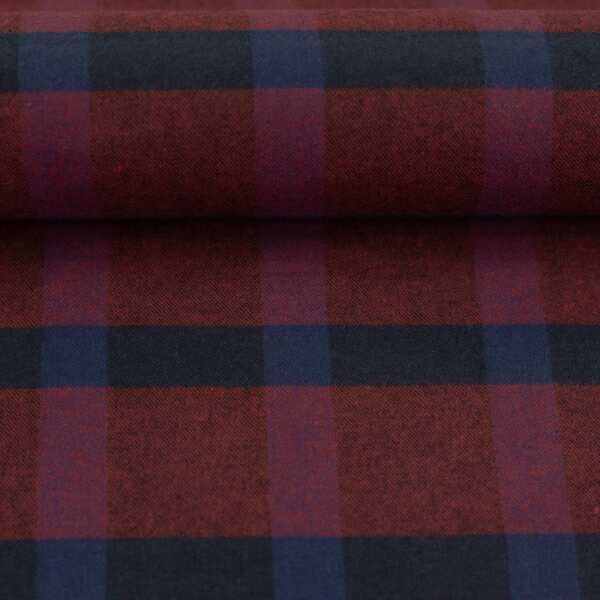 Maverick Baumwolle Flanell kariert rot/blau