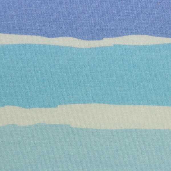 Stripy by Mrs Mint Design, Jersey Baumwolle Streifen, bunt/blau/hellblau