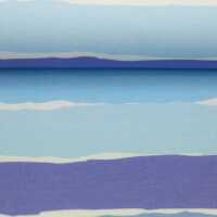 Stripy by Mrs Mint Design, Jersey Baumwolle Streifen, bunt/blau/hellblau