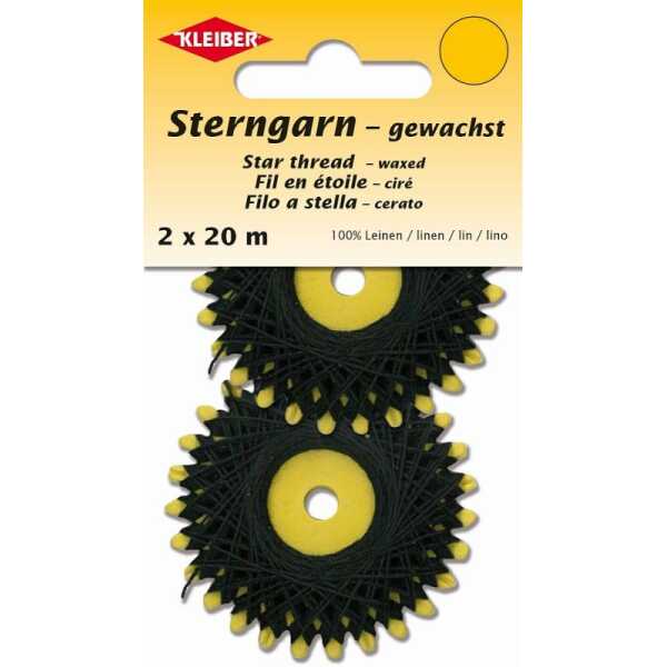 Sterngarn 2 x 20 m / schwarz gewachst