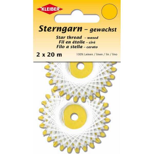 Sterngarn 2 x 20 m / weiß gewachst