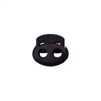 Kordelstopper/Durchlass 3mm, 2-Loch, 15mm, schwarz