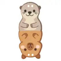 Zierteil Otter/Capybara, 20mm, mittelbraun