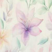 Hermine, Rippjersey Blumen, Lilien, natur/bunt