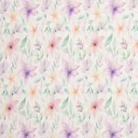 Hermine, Rippjersey Blumen, Lilien, natur/bunt