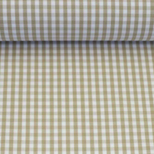 Checks - 3 mm, Baumwolle Webware, Karos, schlamm/weiß