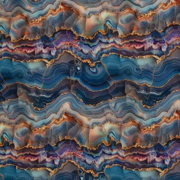 Flowing Bloom by Sarah Mariam Outdoor Polyester, Kristalle blau