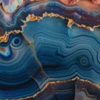 Flowing Bloom by Sarah Mariam Outdoor Polyester, Kristalle blau