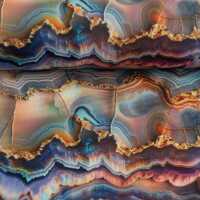 Flowing Bloom by Sarah Mariam Outdoor Polyester, Kristalle blau