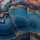 Flowing Bloom by Sarah Mariam Outdoor Polyester, Kristalle blau