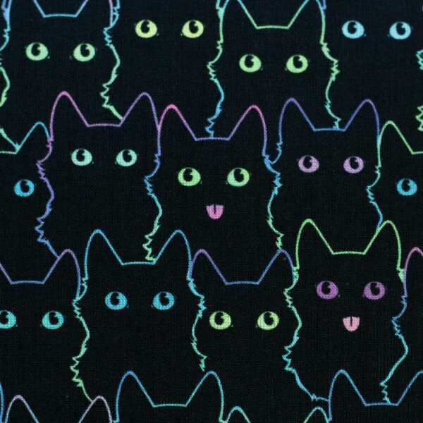 Tim Baumwolle Katzen bunt/schwarz
