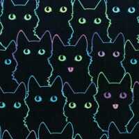 Tim Baumwolle Katzen bunt/schwarz