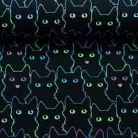Tim Baumwolle Katzen bunt/schwarz