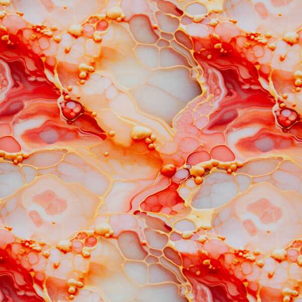 Flowing Bloom (French Terry) by Sarah Marian, French Terry, Liquid, apricot/koralle