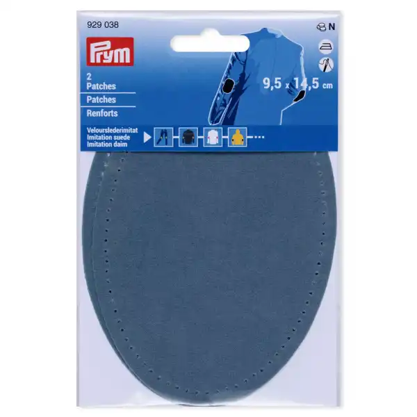 Patches Velourslederimitat, aufbügelbar, 9,5 x 14,5 cm, jeansblau 929038